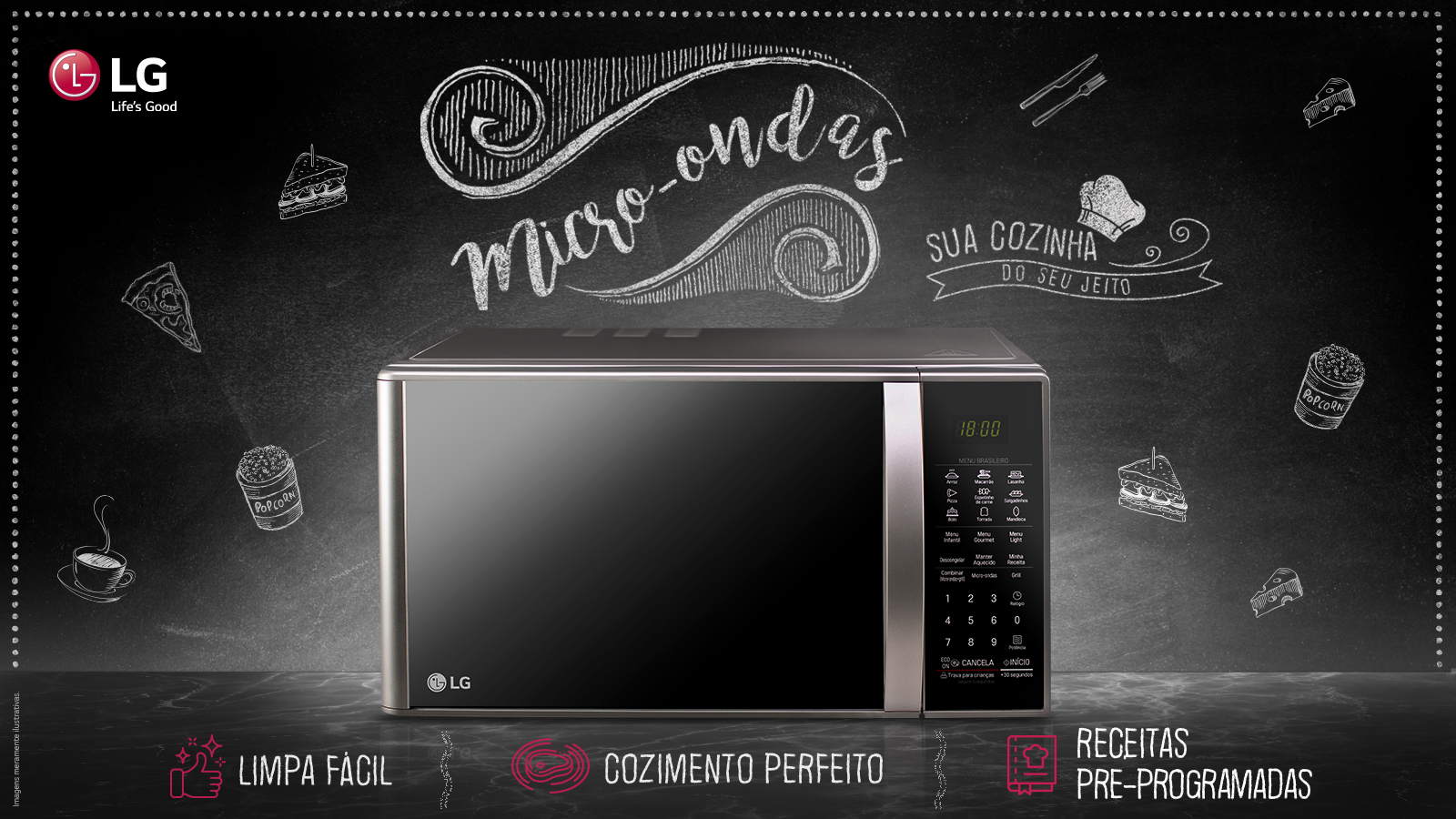 LG - Micro-ondas LG Grill MH7093BR